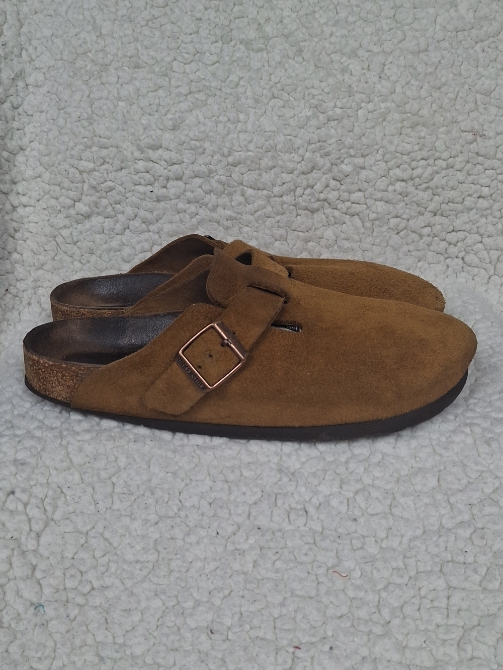 Birkenstock Women's Suede Slip-On Mule in Chestnut